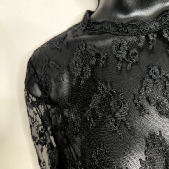 Onetheland Y2K Whismigoth Renaissance Victorian Dark Fairy Lace Mesh Witch Top S - Picture 2 of 8